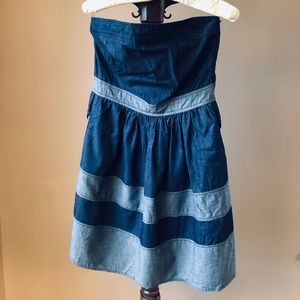 Strapless Denim Mini Dress